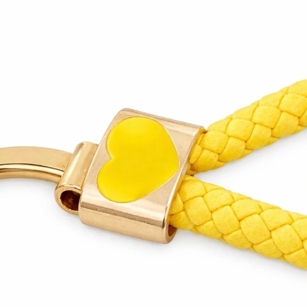Yellow Lemon Keychain with Gold Accents